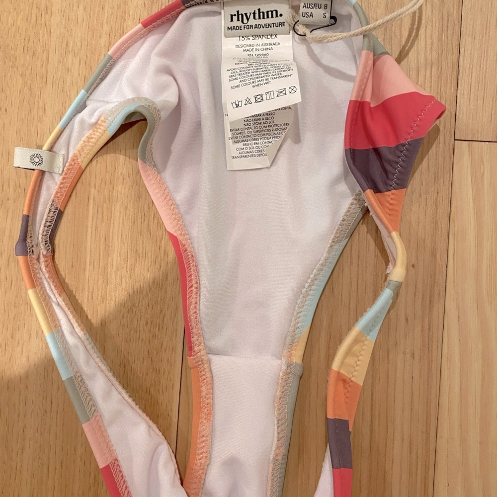 Rhythm. Multi-Color Striped Triangle Bikini - Picture 7 of 8